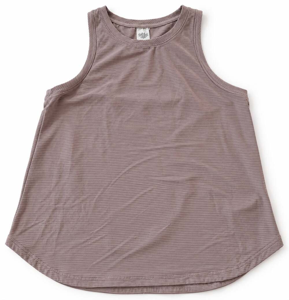 Calla Ribbed Tank Top Size S Taupe Sleeveless Top (01)